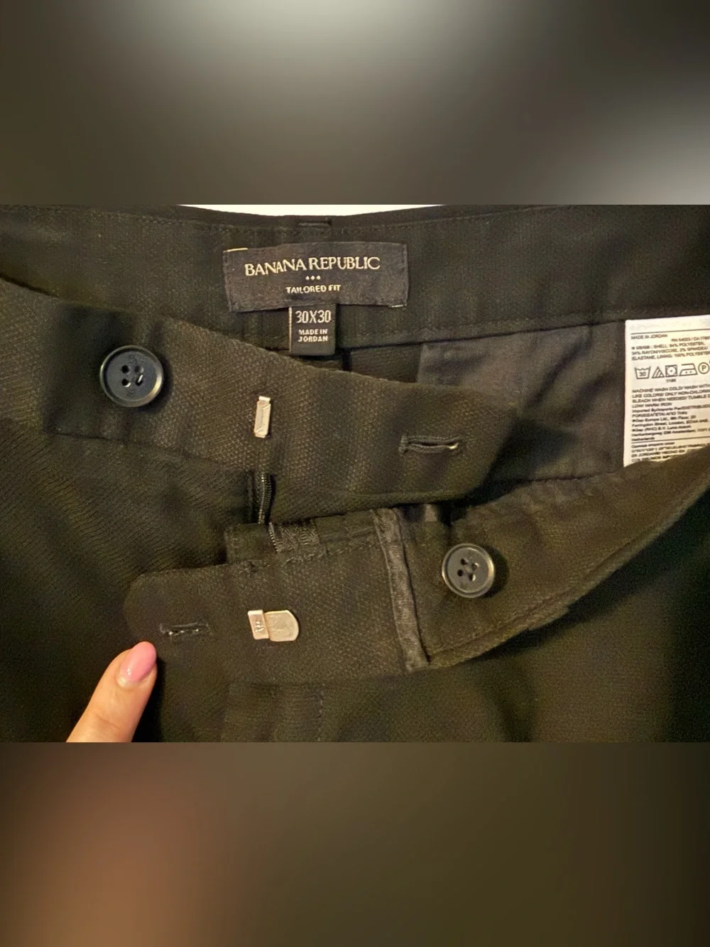 Banana Republic Tailored Fit Men’s Dress Pants Black 30x30 Career Office